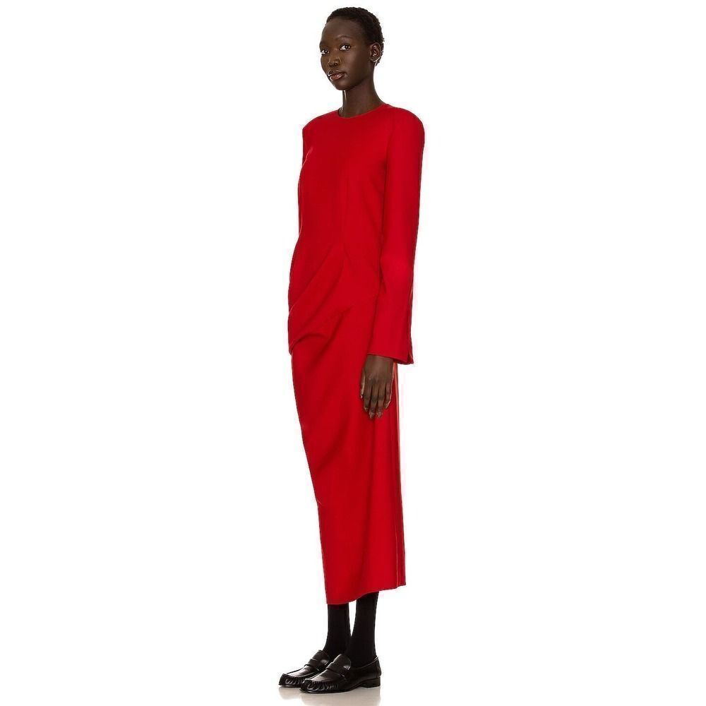 THE ROW Lucienne Wool Dress in Red US8 - Picture 6 of 12